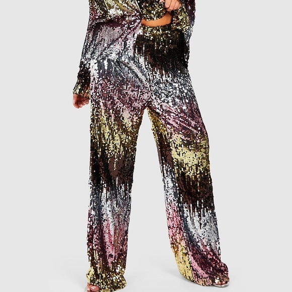 Sequin Wide Leg 2 Piece Set - Multicolor - Picture 5 of 5
